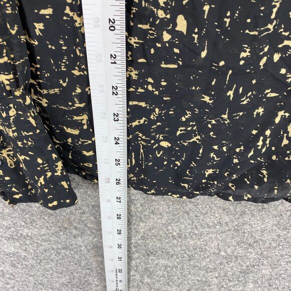 Converse One Star Blouse Women M Medium Black Geometric Button Up Long Sleeve - Picture 8 of 9